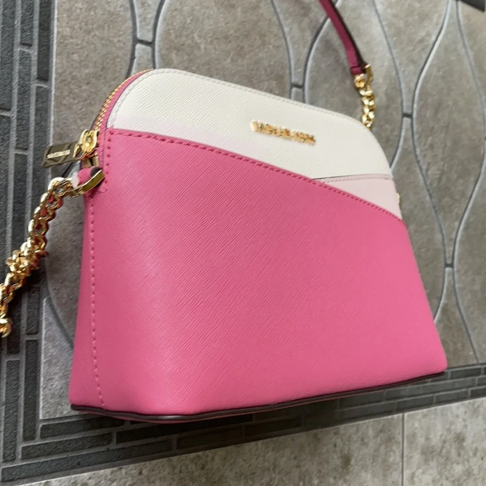 Michael Kors Jet Set Travel Medium Dome Crossbody Rosewood Leather